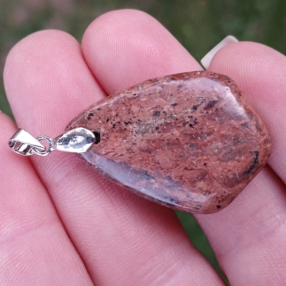 New Triangle Sea Sediment Jasper Pendant.